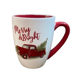 Winter Wonder Lane red truck mug